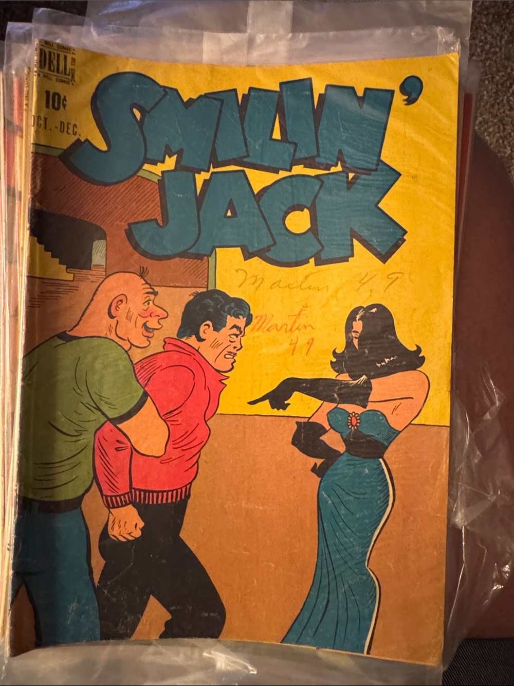 Smilin' Jack Vintage Comic Book - Yellow & Teal Cover